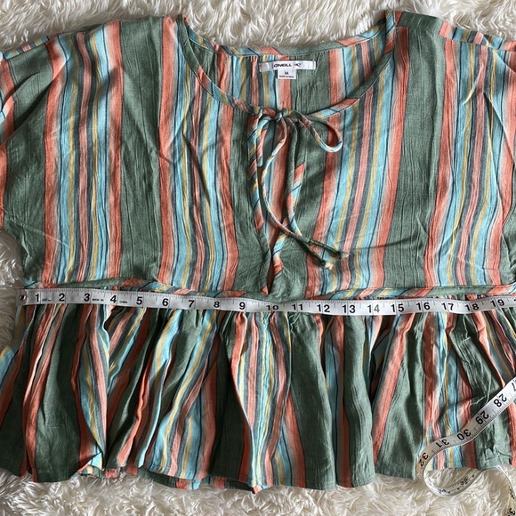 O'NEILL Rosie Long Sleeve Woven Striped Top M - Picture 3 of 9